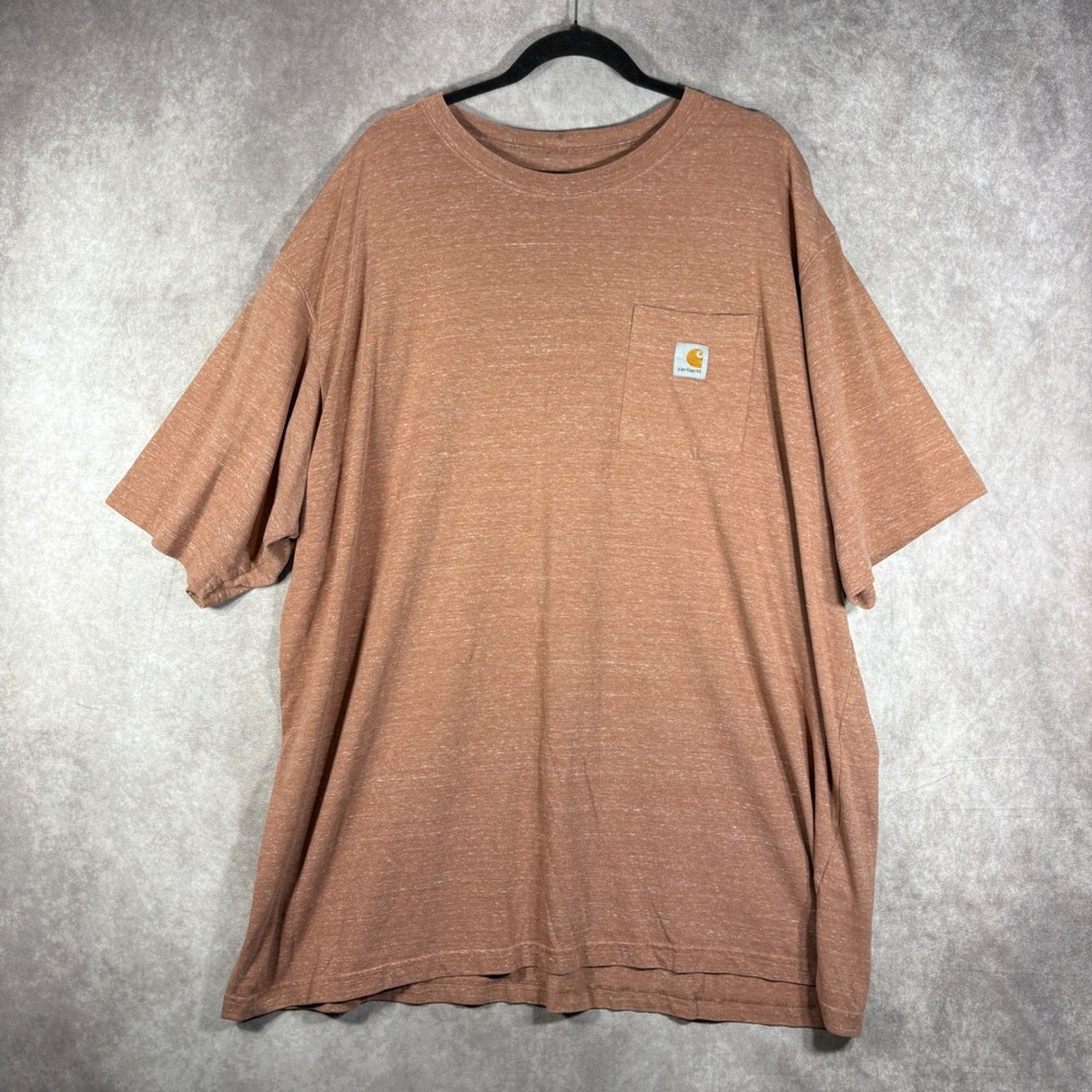 Carhartt T-Shirt Mens Size 3XL Orange K87 Pocket Tee Heathered Cotton Blend Work